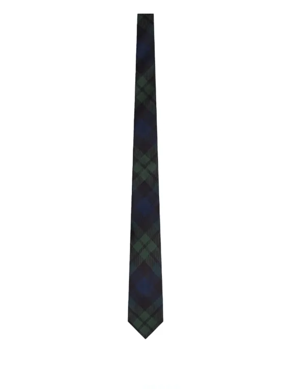 FURSAC Plaid Silk Tie in Green