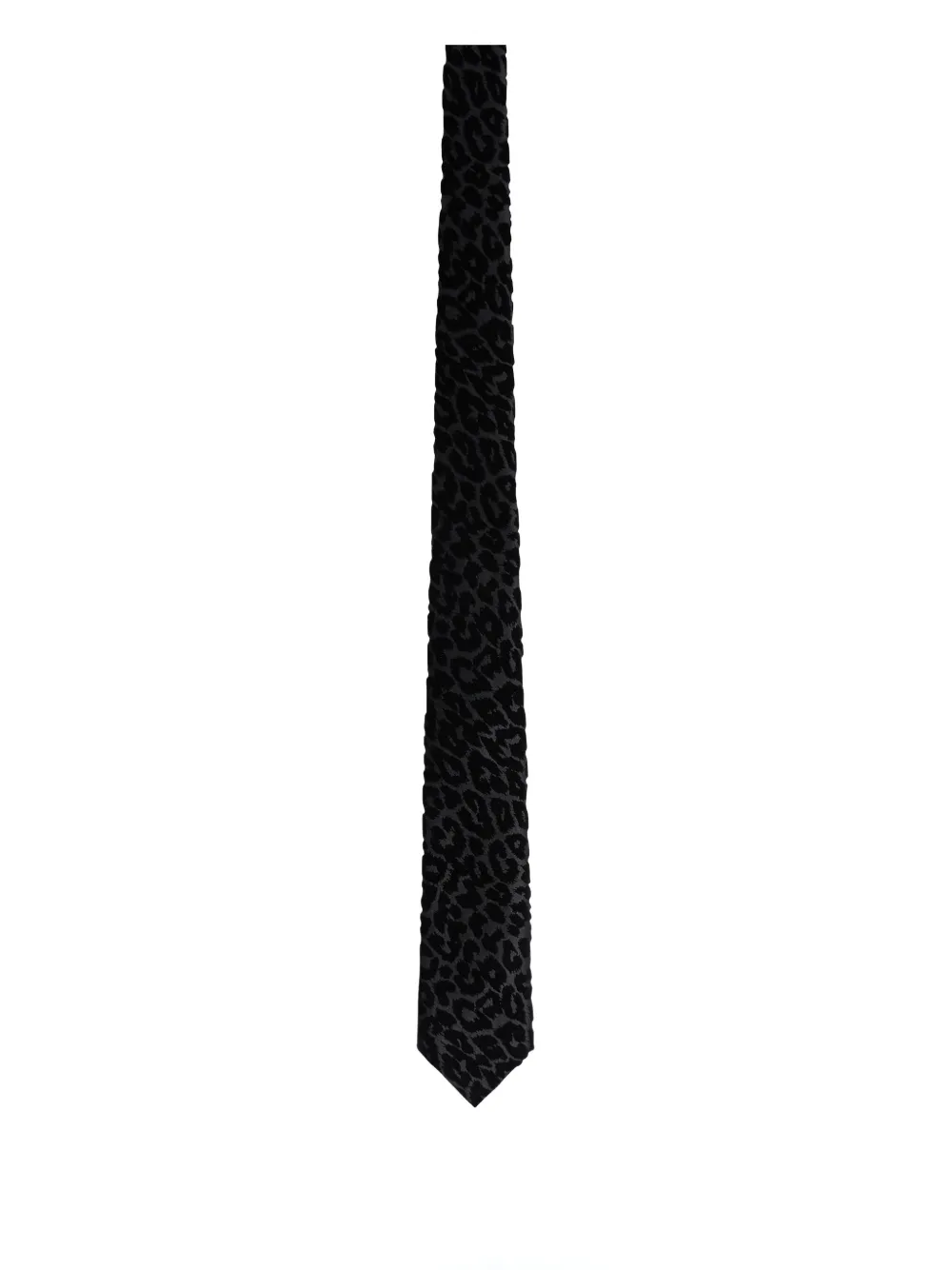 FURSAC leopard-pattern cotton tie | Black | Image 1
