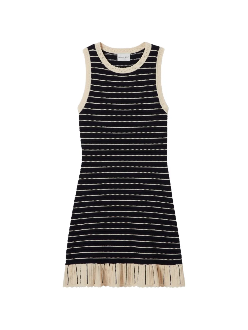 Claudie Pierlot striped trim knitted dress - Blu