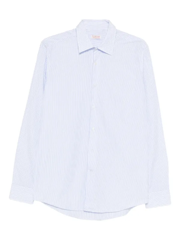 FURSAC Striped-pattern Cotton Shirt in White