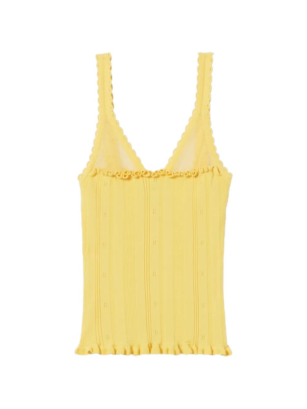 Claudie Pierlot ruffled pointelle-knit tank top - Giallo