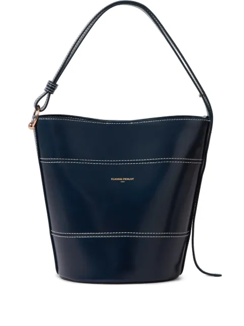 Claudie Pierlot logo-detail leather bucket bag