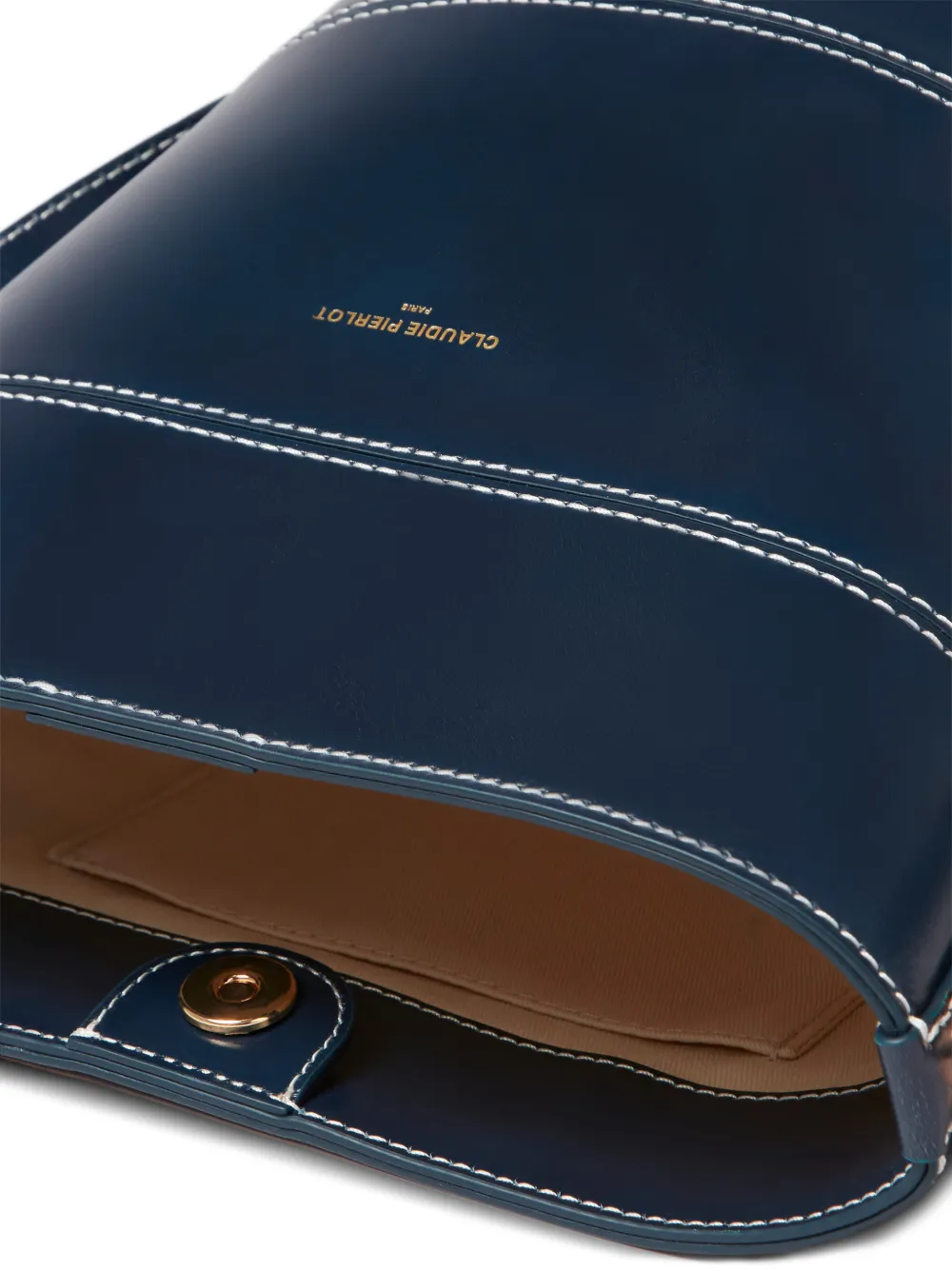 Logo-Detail Leather Bucket Bag