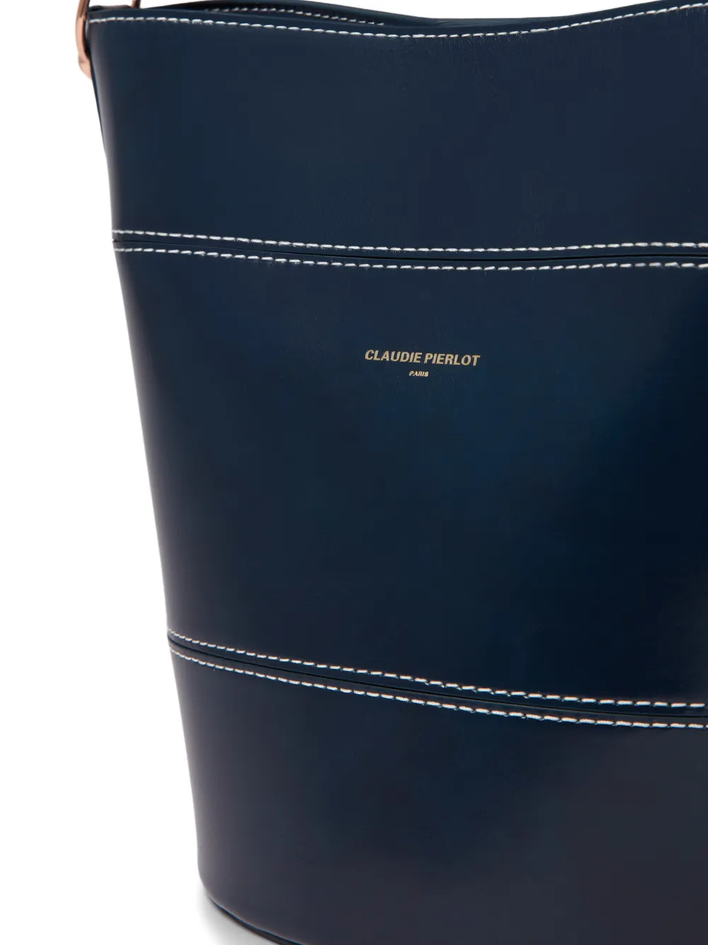 Logo-Detail Leather Bucket Bag