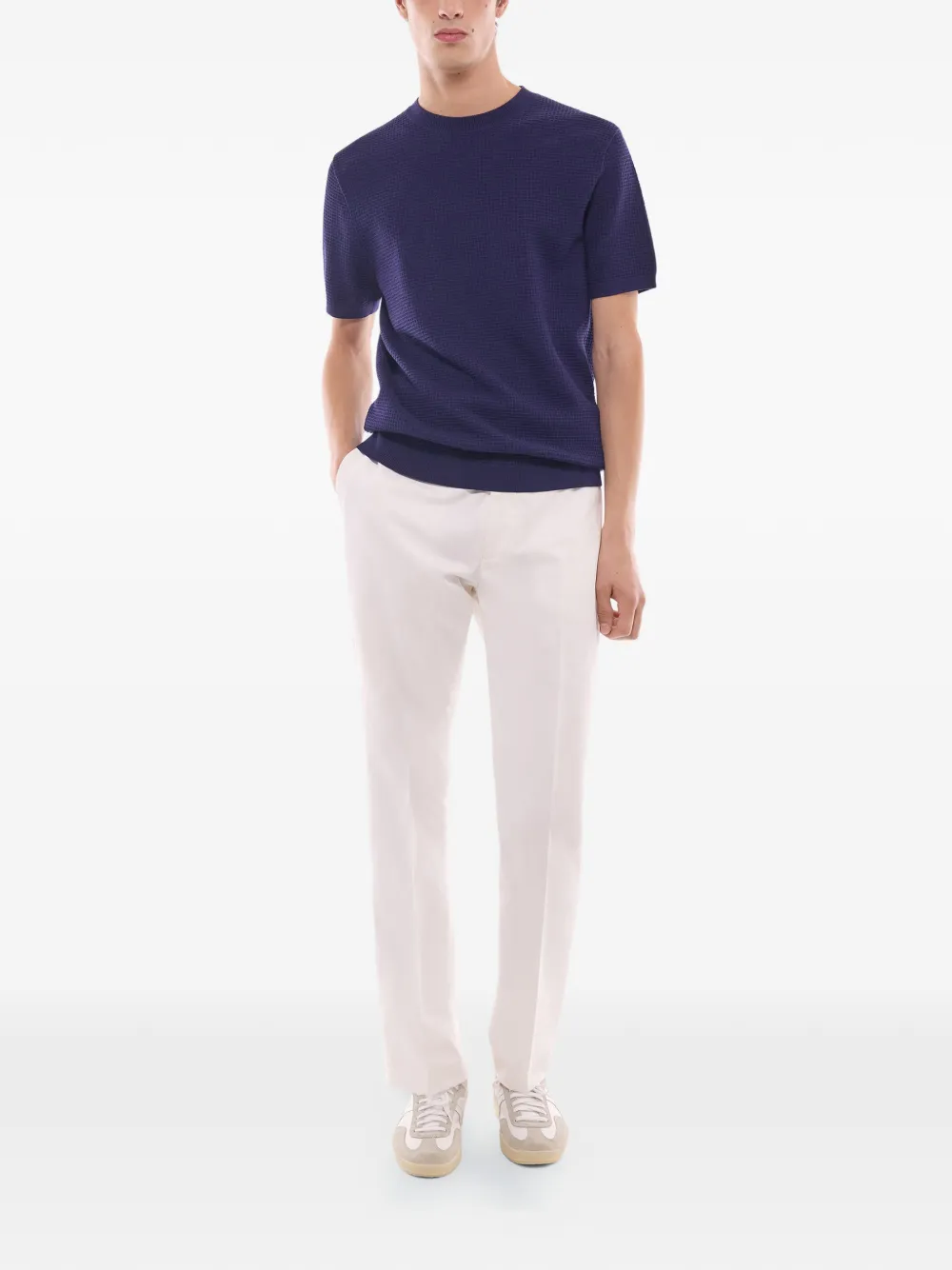 FURSAC waffle-texture T-shirt - Blauw