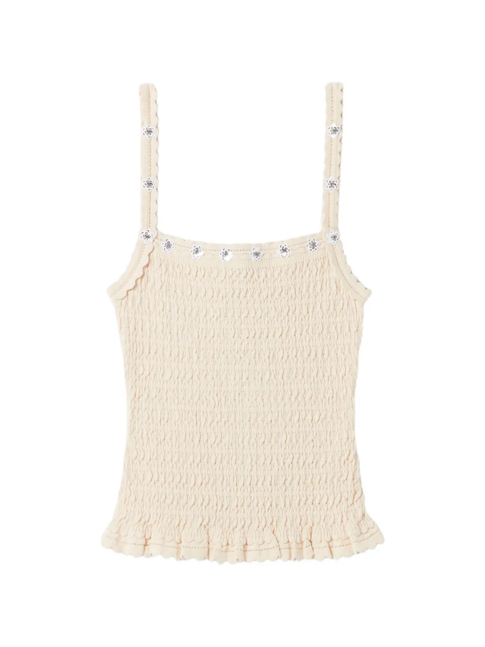 Claudie Pierlot floral-applique textured tank top - Toni neutri