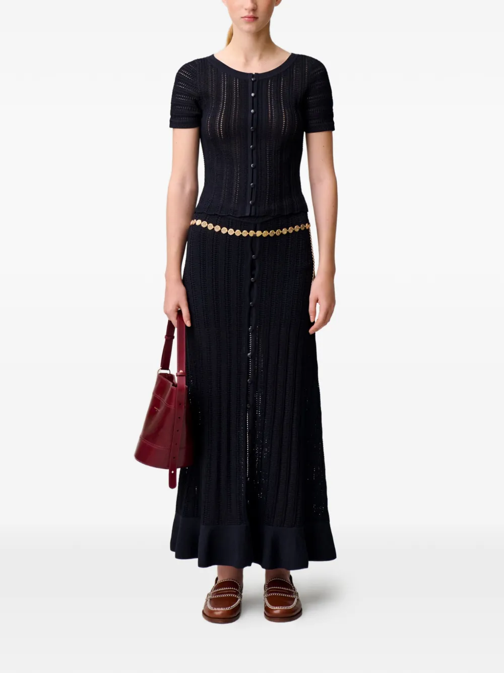 Claudie Pierlot Gehaakte top Blauw