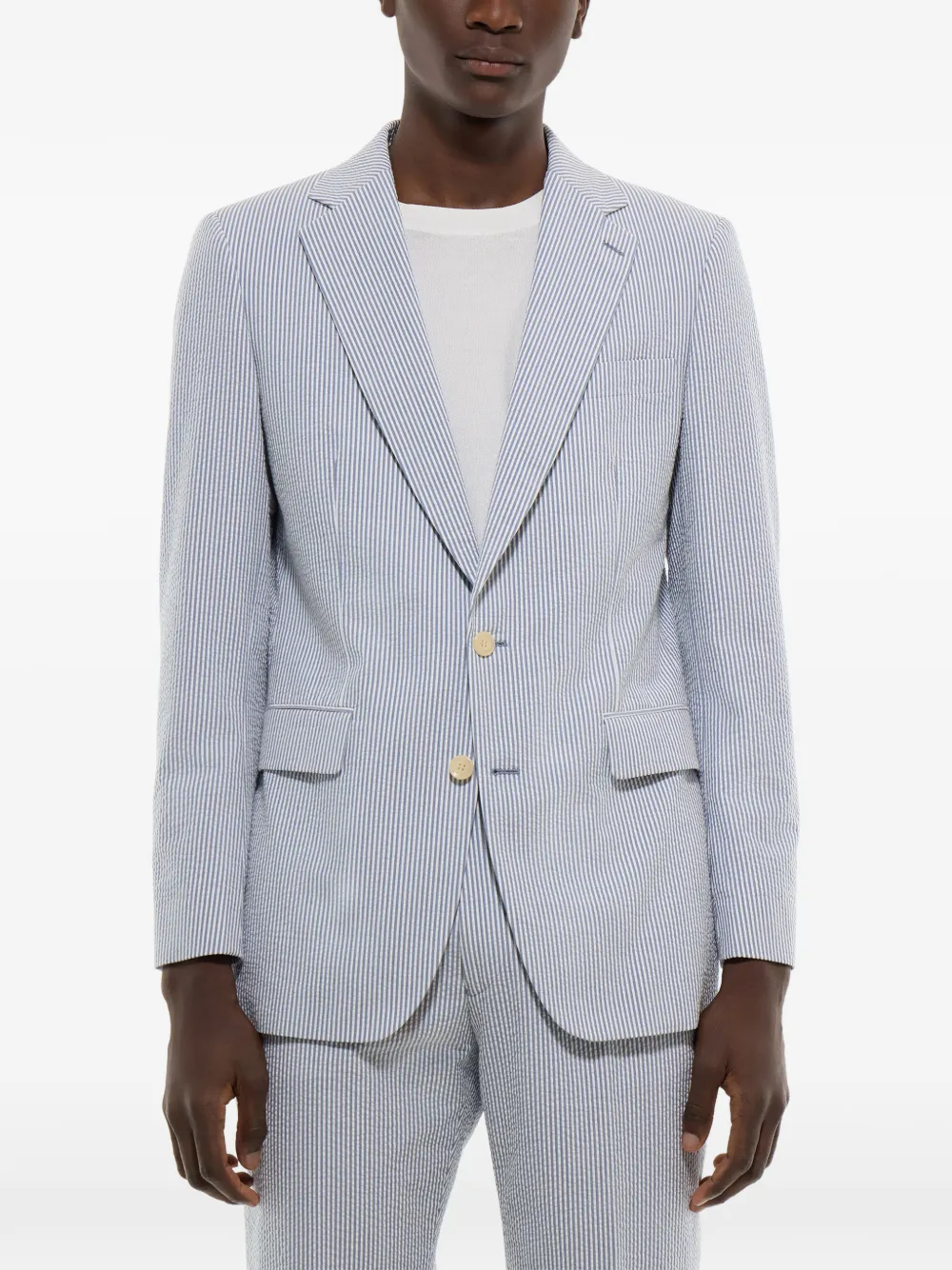 Fursac Striped Single-breasted Blazer - White 