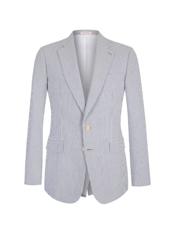 FURSAC Striped Single-breasted Blazer in White