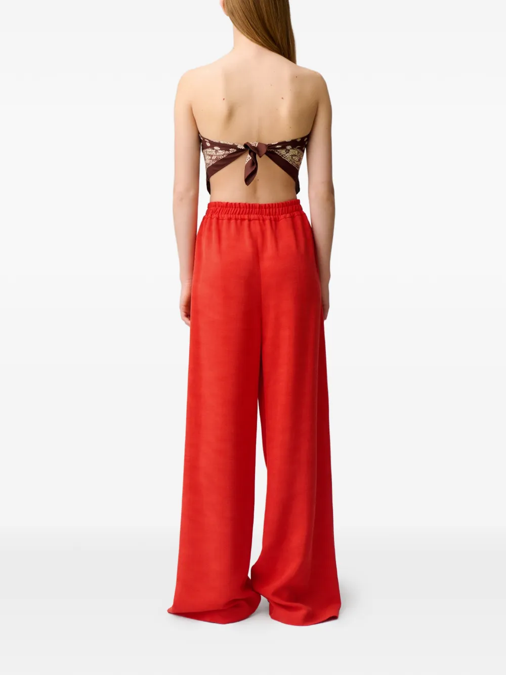 Claudie Pierlot Broek met wijde pijpen en trekkoord Rood