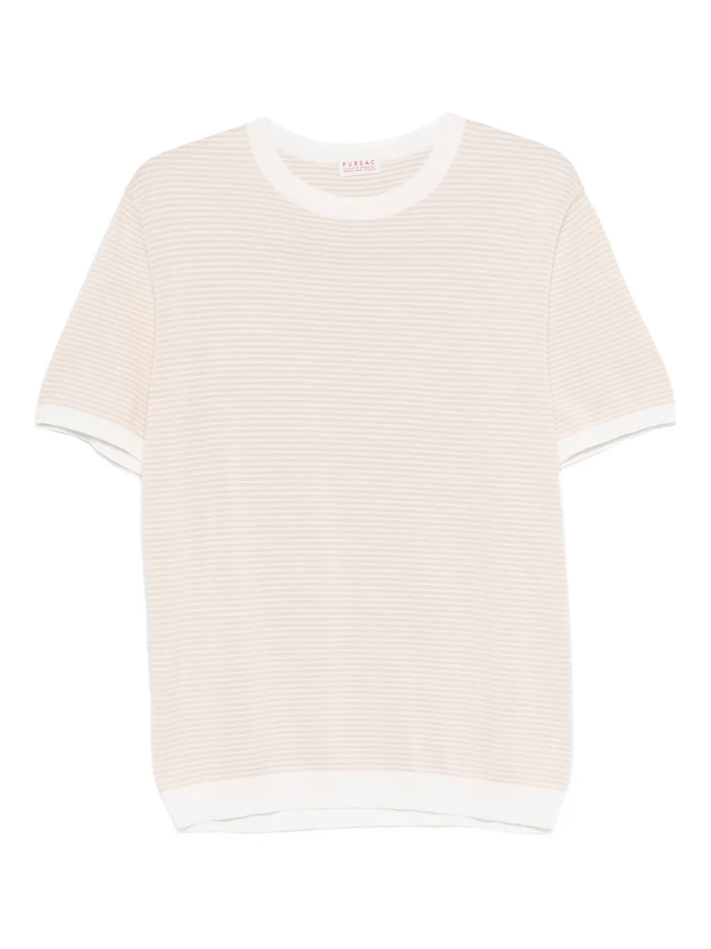 FURSAC T-shirt in cotone a righe - Toni neutri