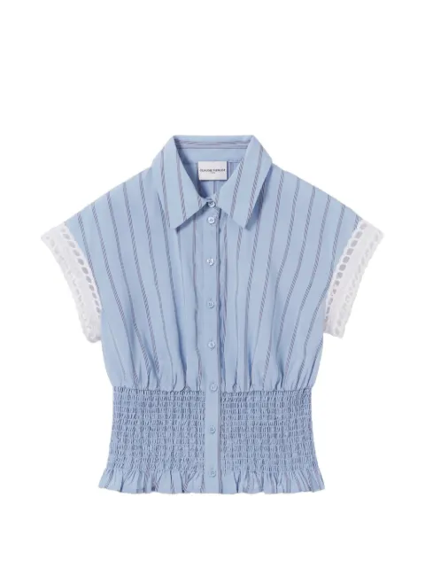 Claudie Pierlot stripe-pattern smocked-waist shirt