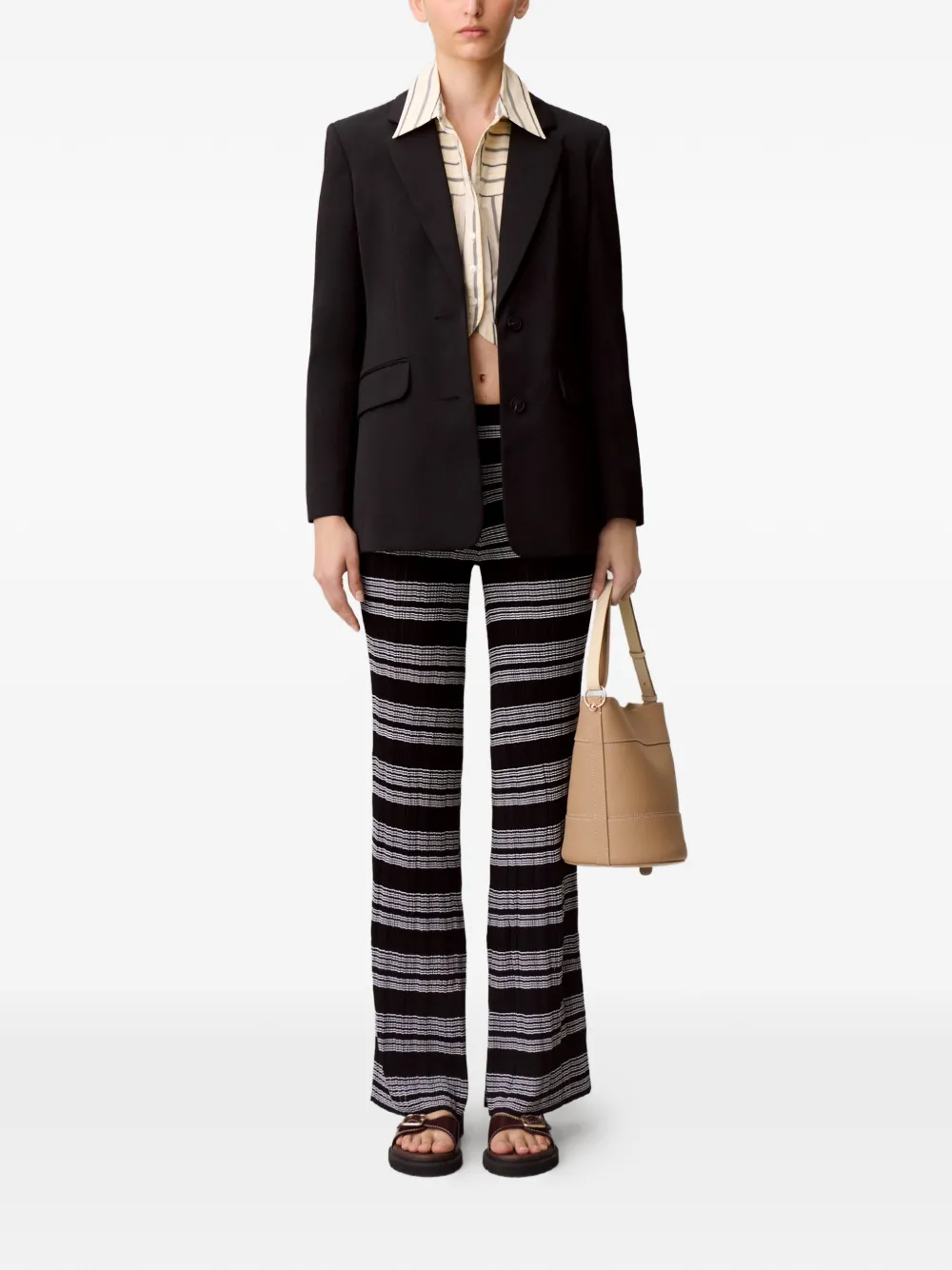 Claudie Pierlot Gestreepte broek Zwart