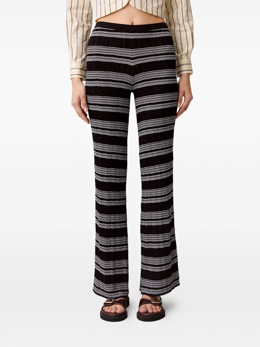Claudie Pierlot Gestreepte broek Zwart