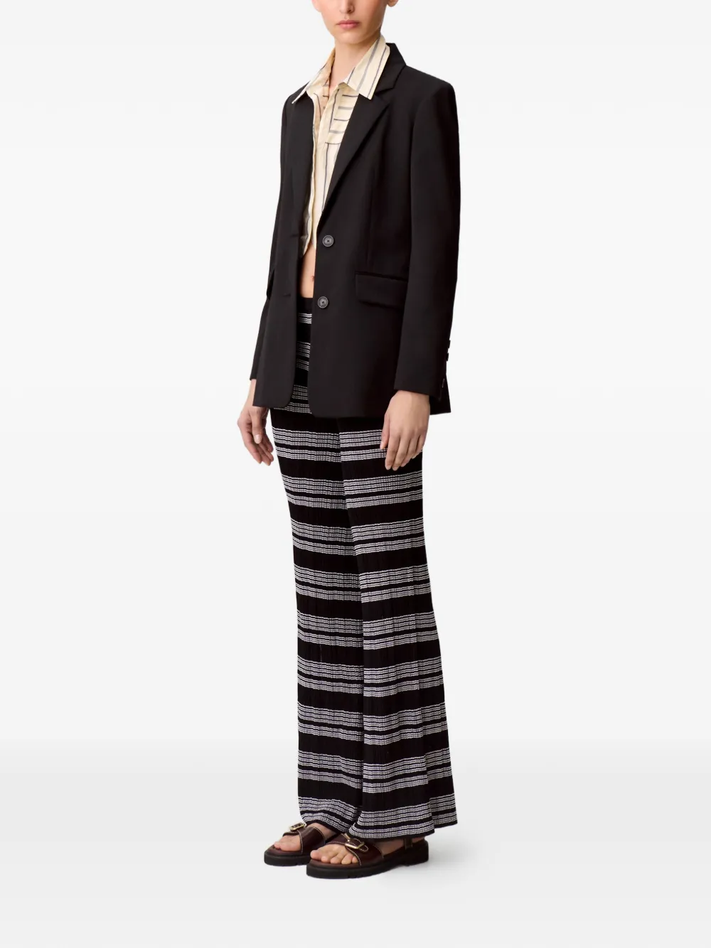 Claudie Pierlot Gestreepte broek Zwart
