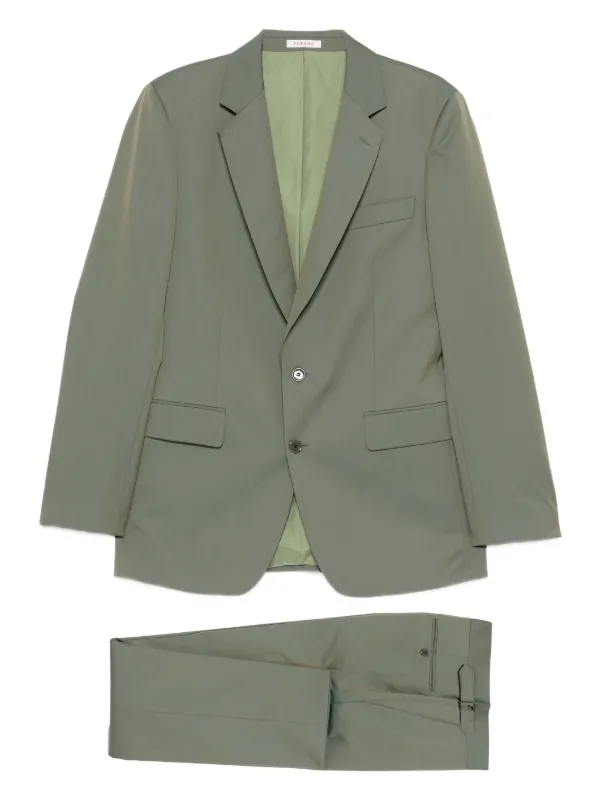 FURSAC Single-breasted Notched-lapel Suit in Green