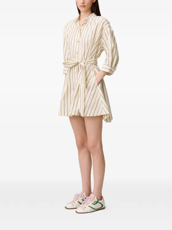 cotton dresses for women sale Cloud White Tunic Mini Dress | Trendy Women's Color:DUSTY-BLUE I can make any 75%off_5/9/25 Cider Cotton-blend U-neckline Ruffled