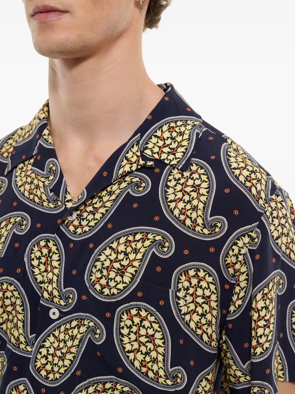 FURSAC Overhemd met paisley-print Blauw