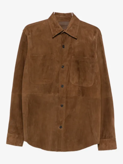 FURSAC button-front suede overshirt