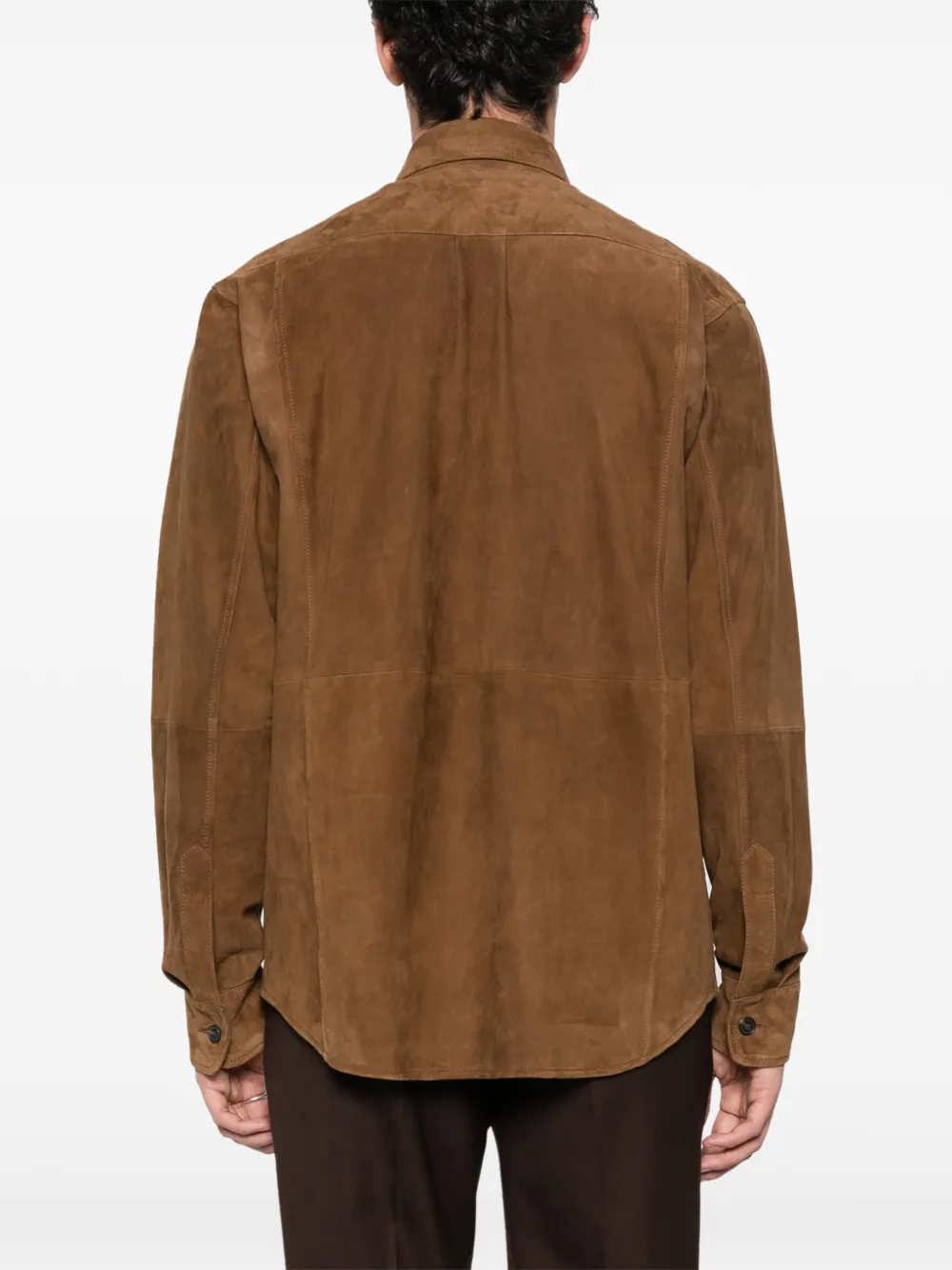 FURSAC Shirtjack met knopen aan de voorkant Bruin