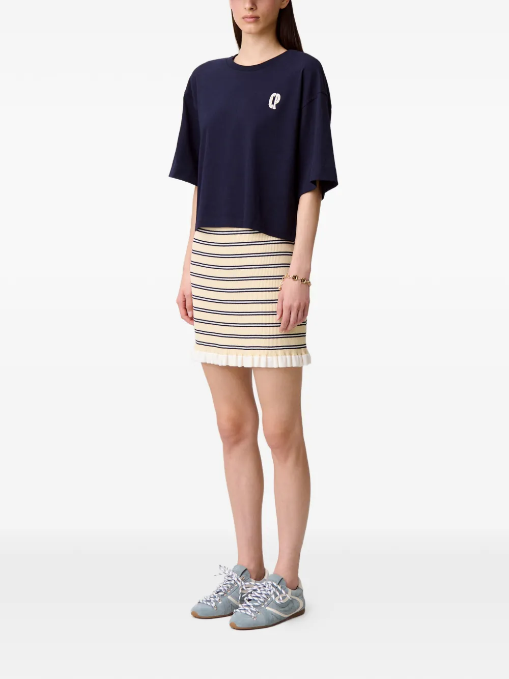 Claudie Pierlot T-shirt met geborduurd logo Blauw