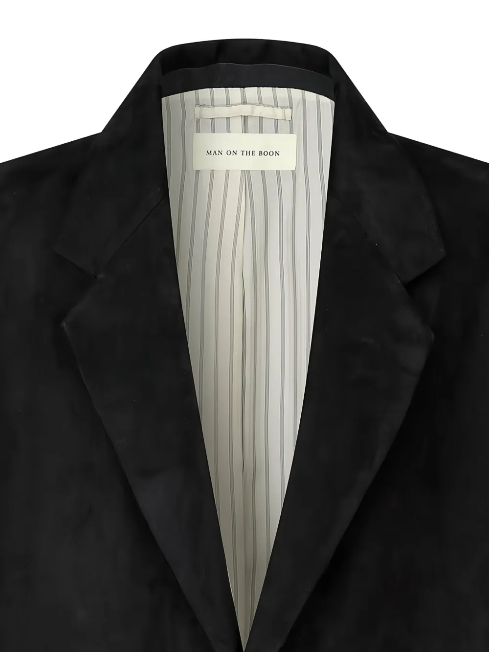 Man On The Boon. Single-breasted Suede Blazer In Black