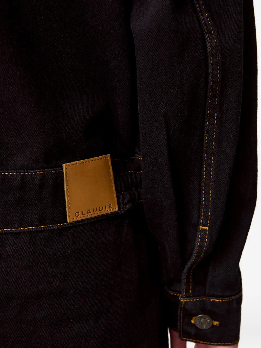 Claudie Pierlot Denim jack met matrozenkraag Zwart