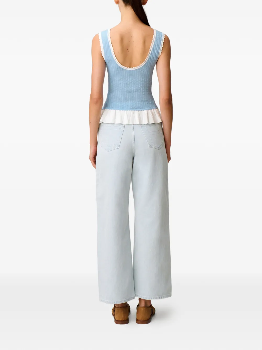 Claudie Pierlot Gebreide top met ruches Blauw