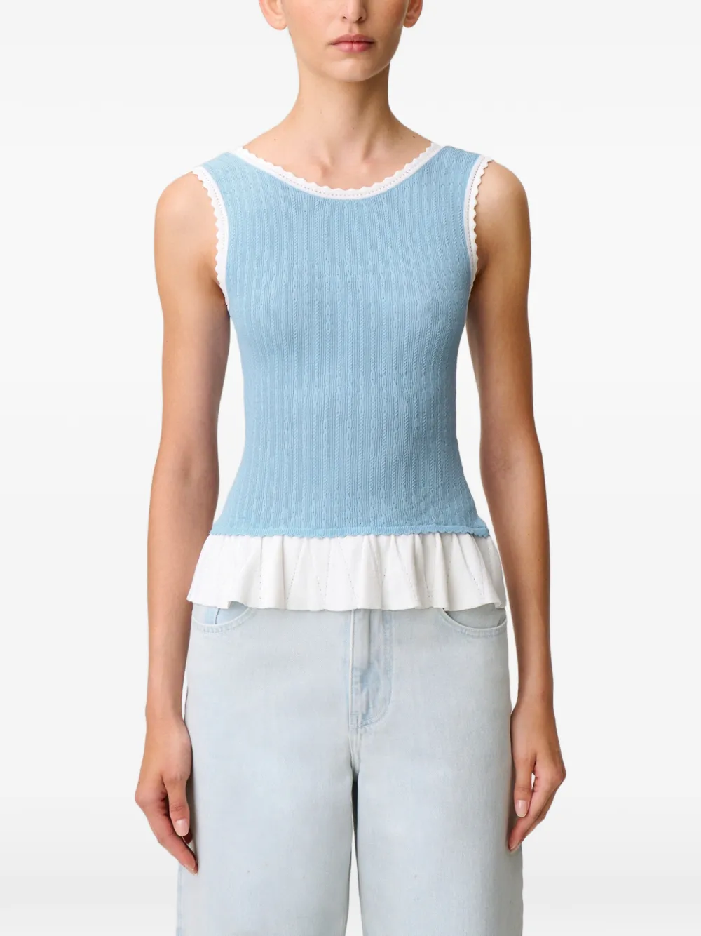 Claudie Pierlot Gebreide top met ruches Blauw