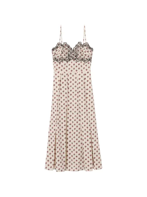 Claudie Pierlot floral-print embroidered midi dress