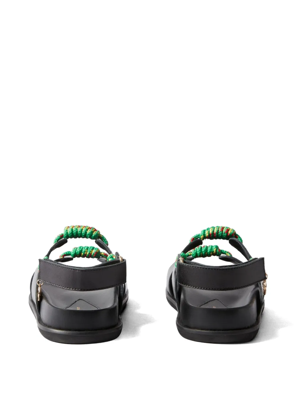 Claudie Pierlot Leren sandalen met koord bedel Zwart