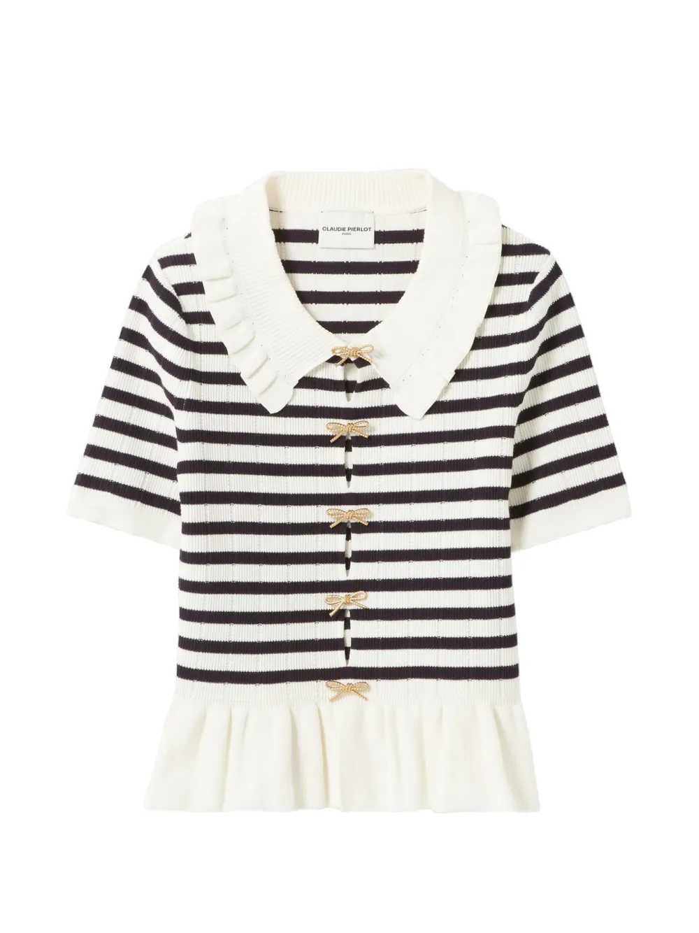 Claudie Pierlot striped ruffled sweatshirt - Toni neutri