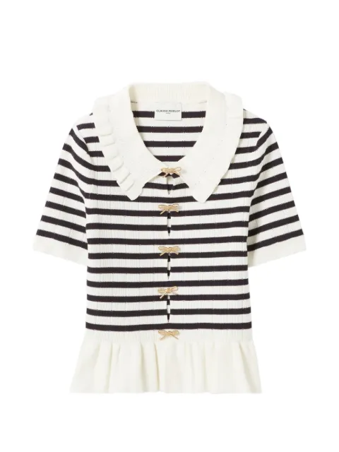 Claudie Pierlot striped ruffled sweatshirt