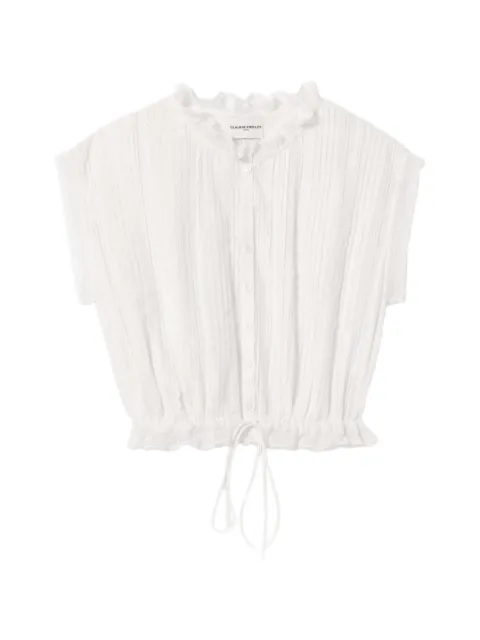 Claudie Pierlot lace-trim pleated shirt