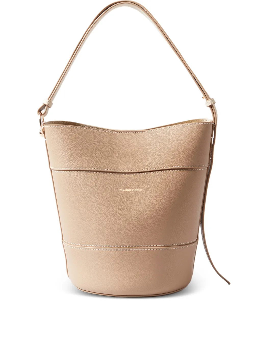 Claudie Pierlot Solveig leather bucket bag - Toni neutri