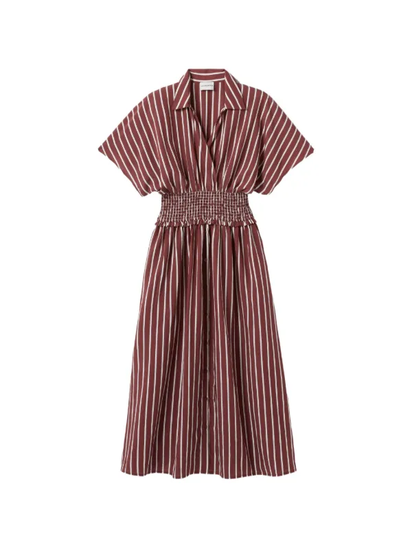 claudie pierlot brown dress CLAUDIE PIERLOT Ribbed-knit midi dress