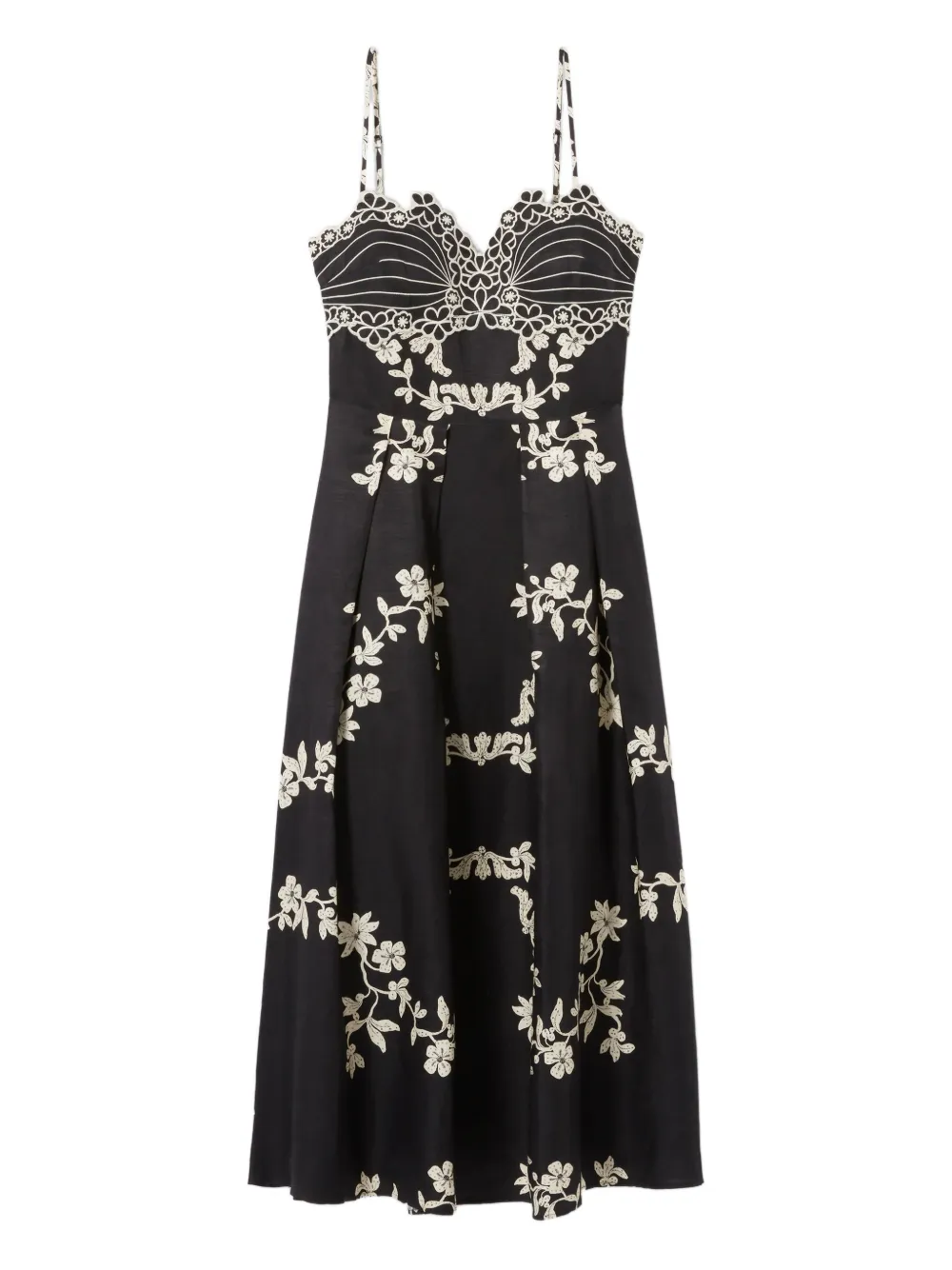 Claudie Pierlot Abito midi a fiori - Nero