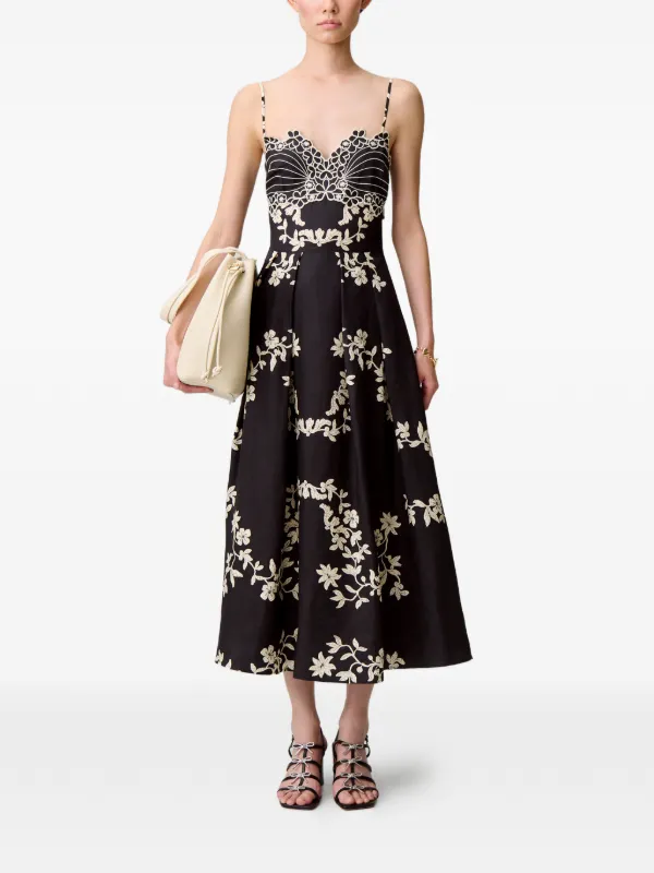 black embroidered floral midi dress Right In Front Of You Black Embroidered Floral Midi Dress, X-Small - The Mint Julep Boutique