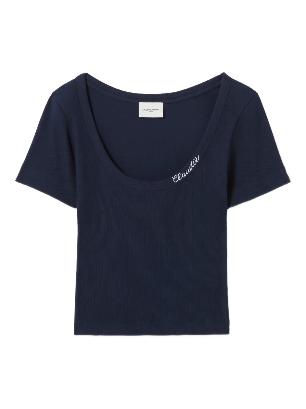 Claudie Pierlot Polo con ricamo - Blu