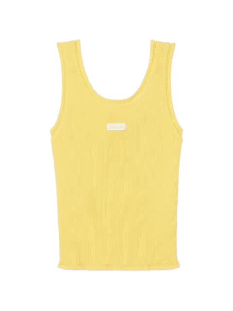 Claudie Pierlot ribbed-knit logo-patch tank top