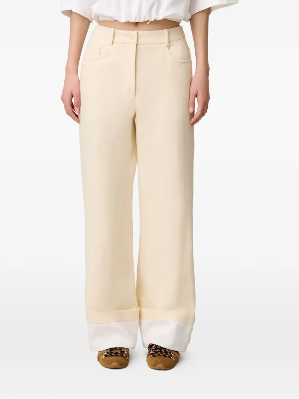 Claudie Pierlot Broek met knoopsluiting Beige