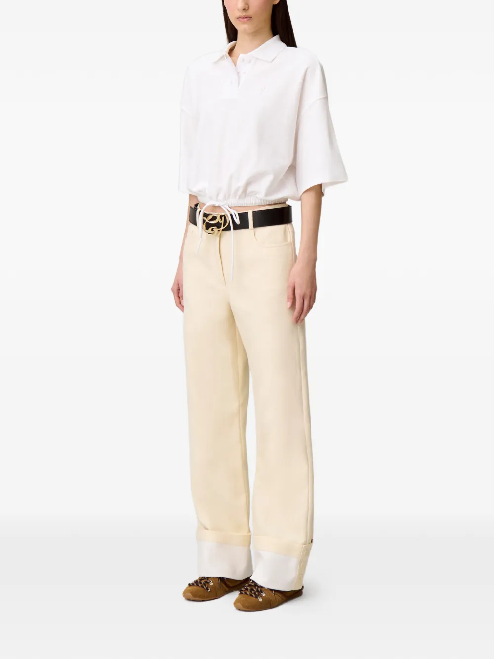 Claudie Pierlot Broek met knoopsluiting Beige
