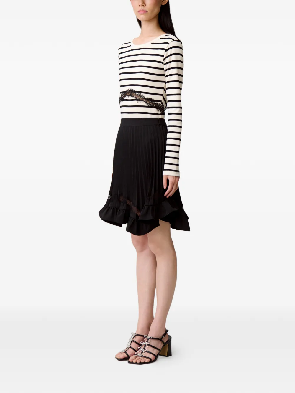 Claudie Pierlot Mini-rok met A-lijn en plooien Zwart