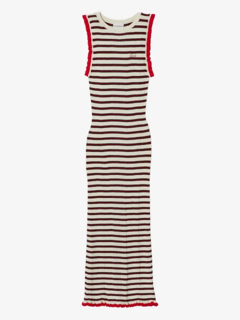 Claudie Pierlot robe mi-longue rayée à volants