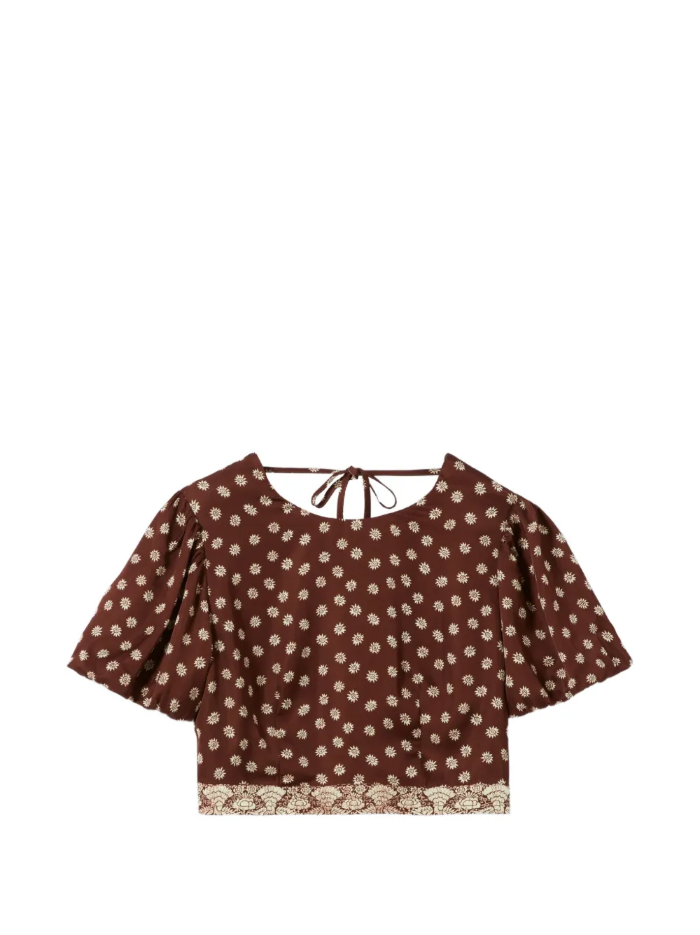 Claudie Pierlot floral print tie-fastening blouse - Marrone