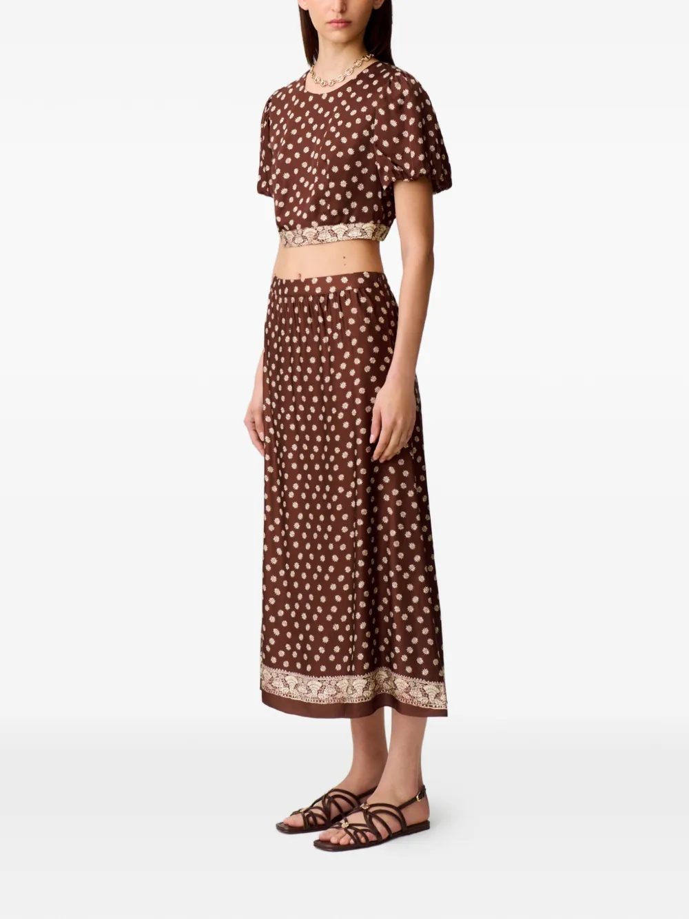 Claudie Pierlot Satijnen top met open rug Bruin