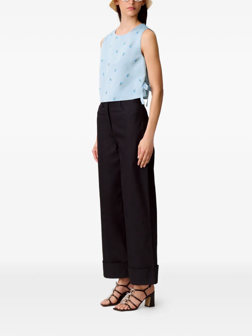  Claudie Pierlot Floral-pattern Tie-side Top - Blue 