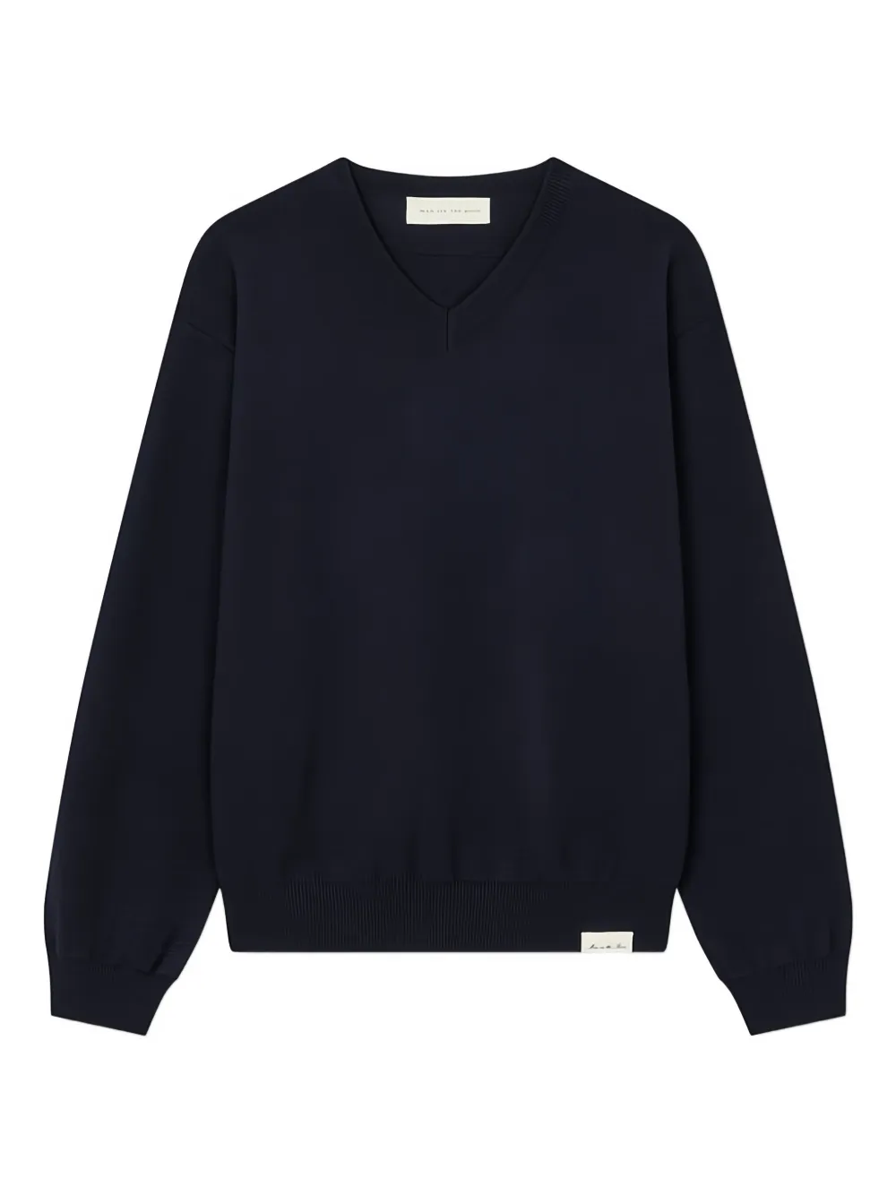 Man On The Boon. v-neck knit pullover | bleu | Image 1