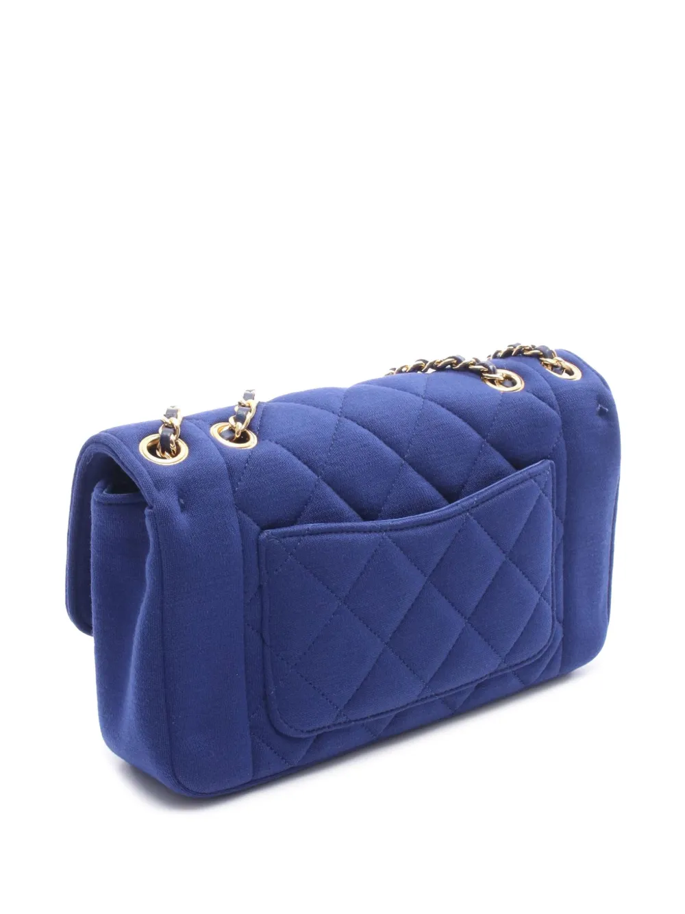 Pre-owned Chanel 2014-2015 Small Jersey Diana Flap Crossbody Bag In Blue