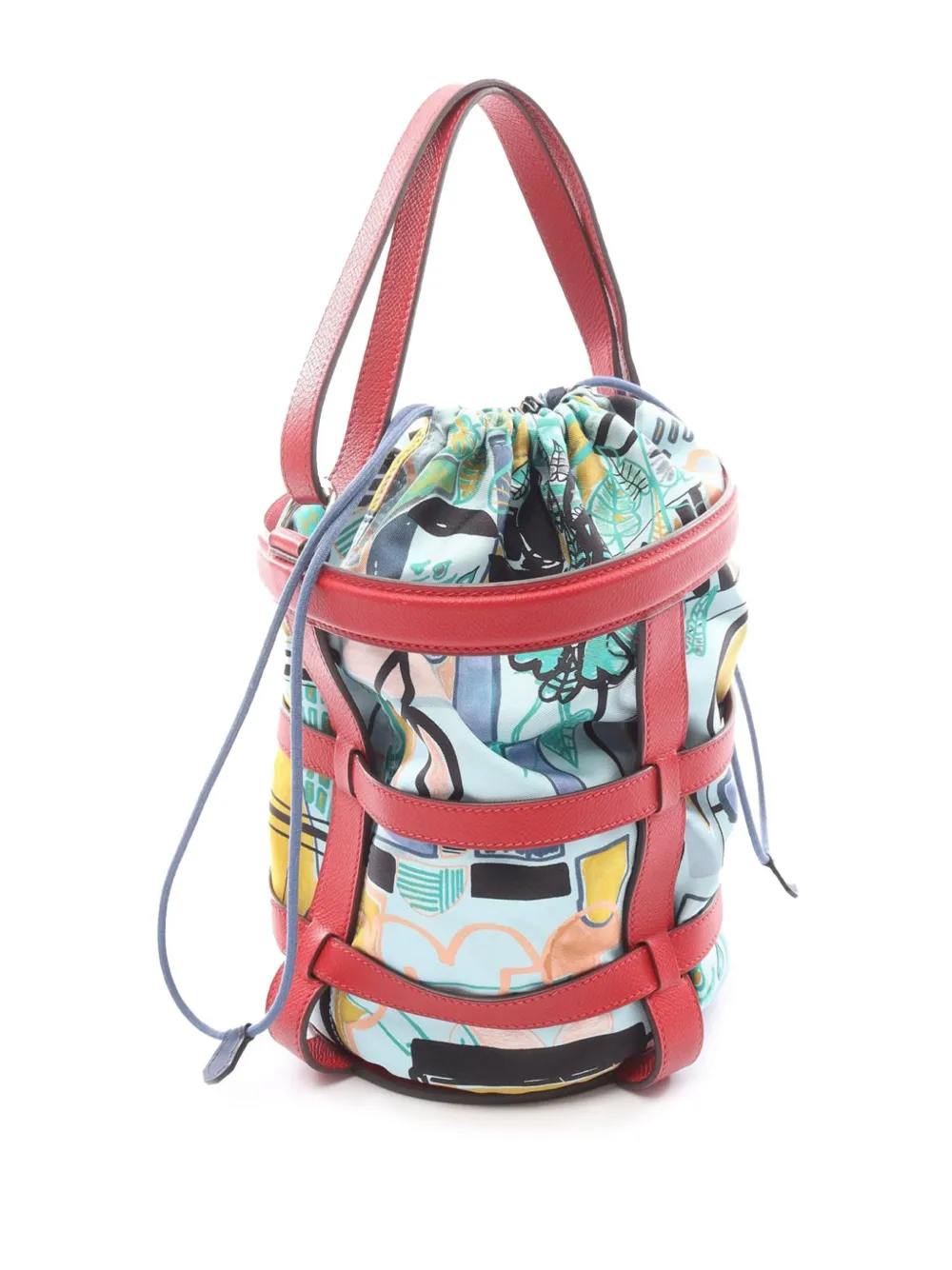 Pre-owned Hermes 2016 Epsom Silk Sac Musardine Bucket Bag In Red